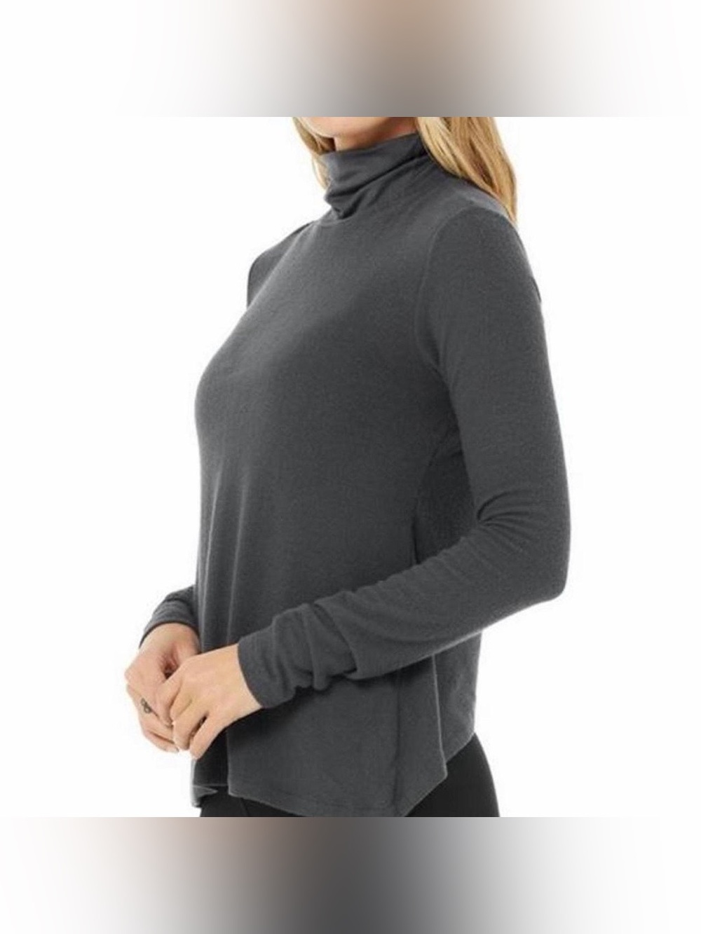 Alo Yoga Embrace Long Sleeve Turtleneck -Dark Gray- Size M